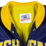 Starter - Michigan Wolverines Satin Jacket 1990s Large Vintage Retro
