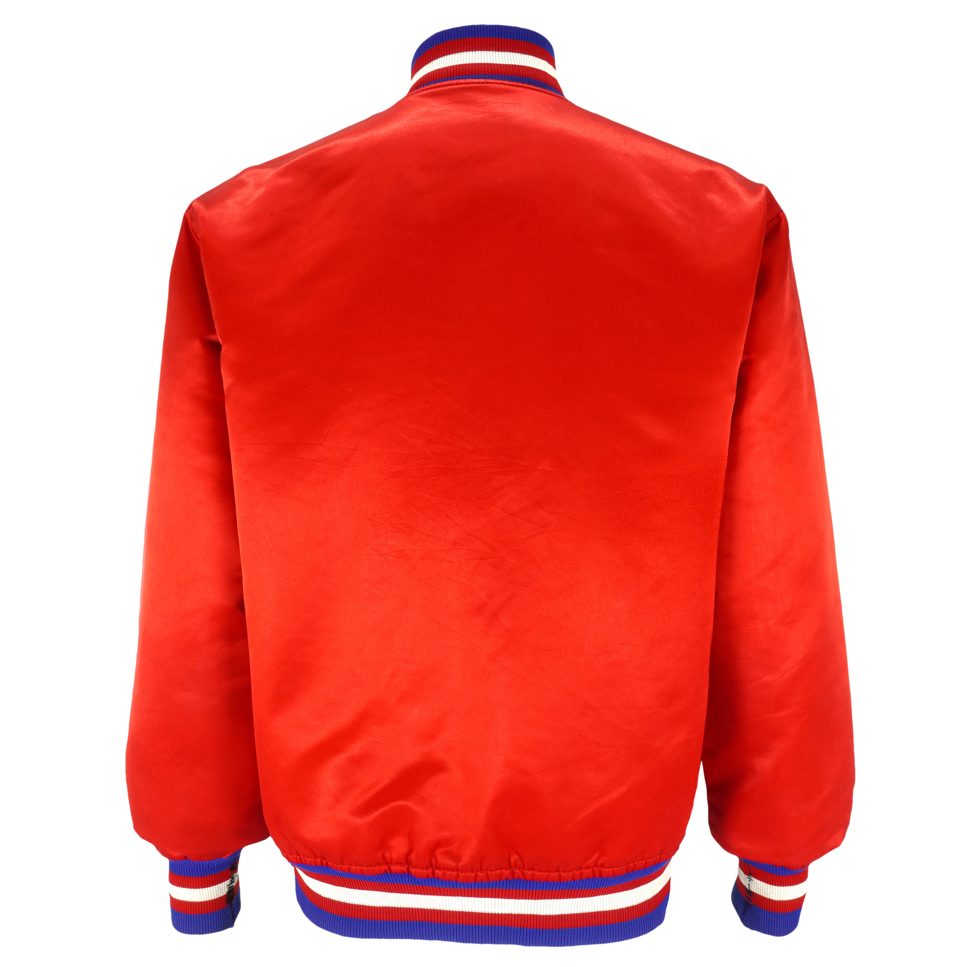 NBA (Starter) - Philadelphia 76ers Spell-Out Satin Jacket 1990s Large Vintage Retro Basketball