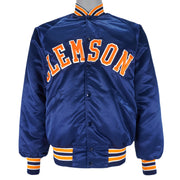 NCAA (Ebert Sport) - Blue Clemson Tiger Satin Jacket 1990s Medium Vintage Retro