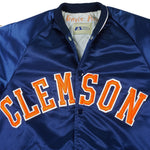 NCAA (Ebert Sport) - Blue Clemson Tiger Satin Jacket 1990s Medium Vintage Retro