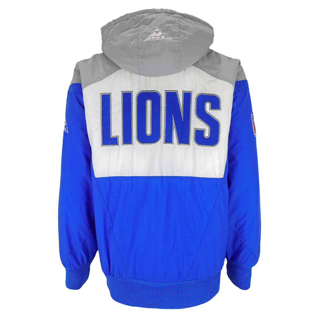 NFL (Apex One) - Detroit Lions Hooded Jacket 1990s Medium Vintage Retro Football