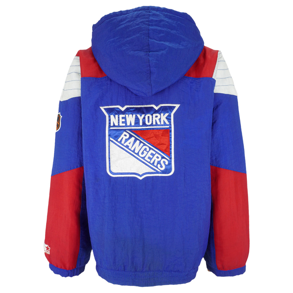 Starter - New York Rangers Hooded Jacket 1990s Large Vintage Retro Hockey