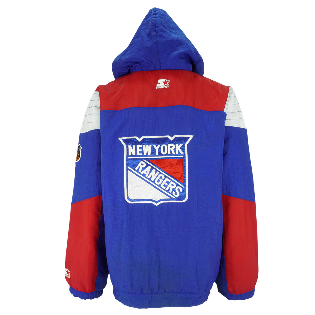 Starter - New York Rangers Hooded Jacket 1990s Large Vintage Retro Hockey