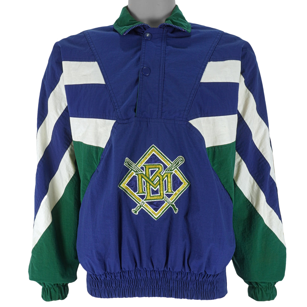 Starter - Milwaukee Brewers 1/4 Button Windbreaker 1990s Small Vintage Retro Baseball
