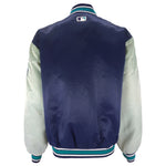 MLB (Authentic) - Seattle Mariners Button-Up Satin Jacket 1990s Medium Vintage Retro Baseball