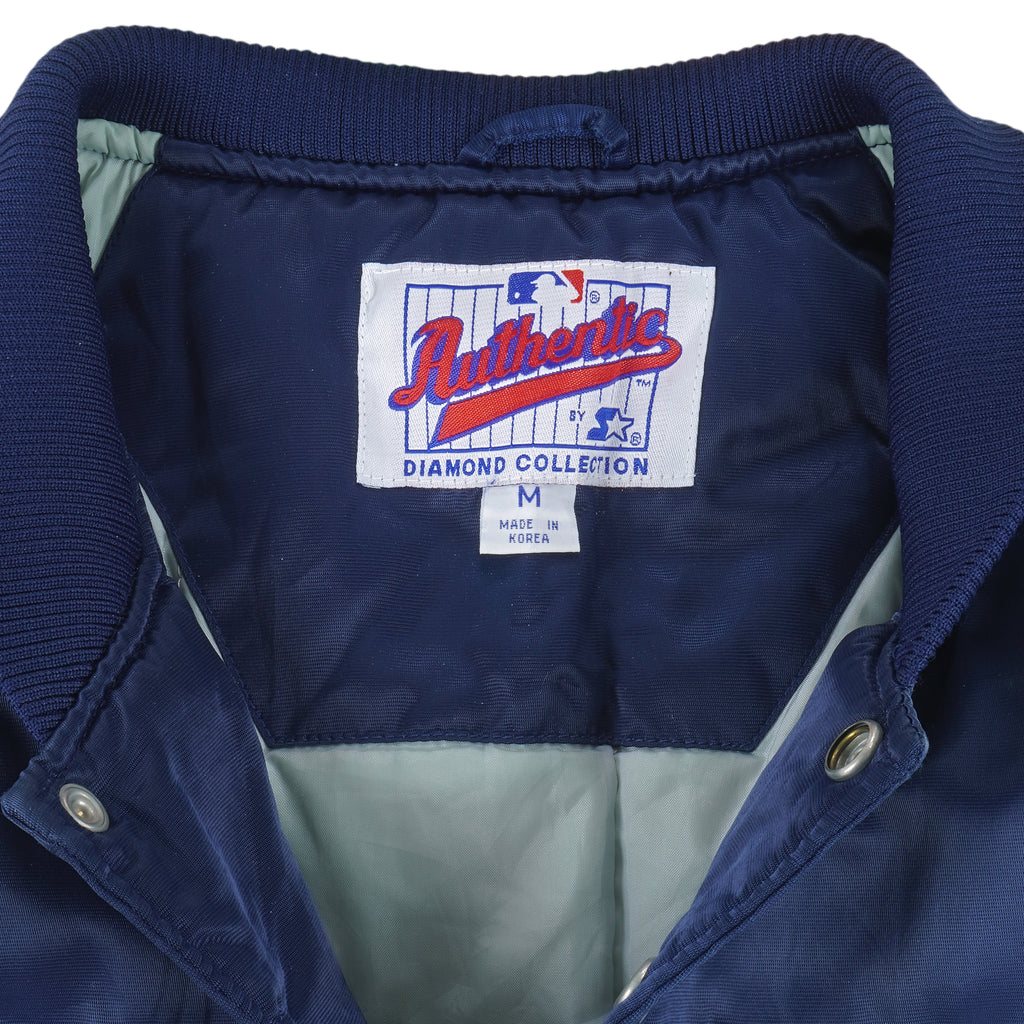 MLB - Seattle Mariners Button-Up Satin Jacket 1990s Medium Vintage Retro Baseball