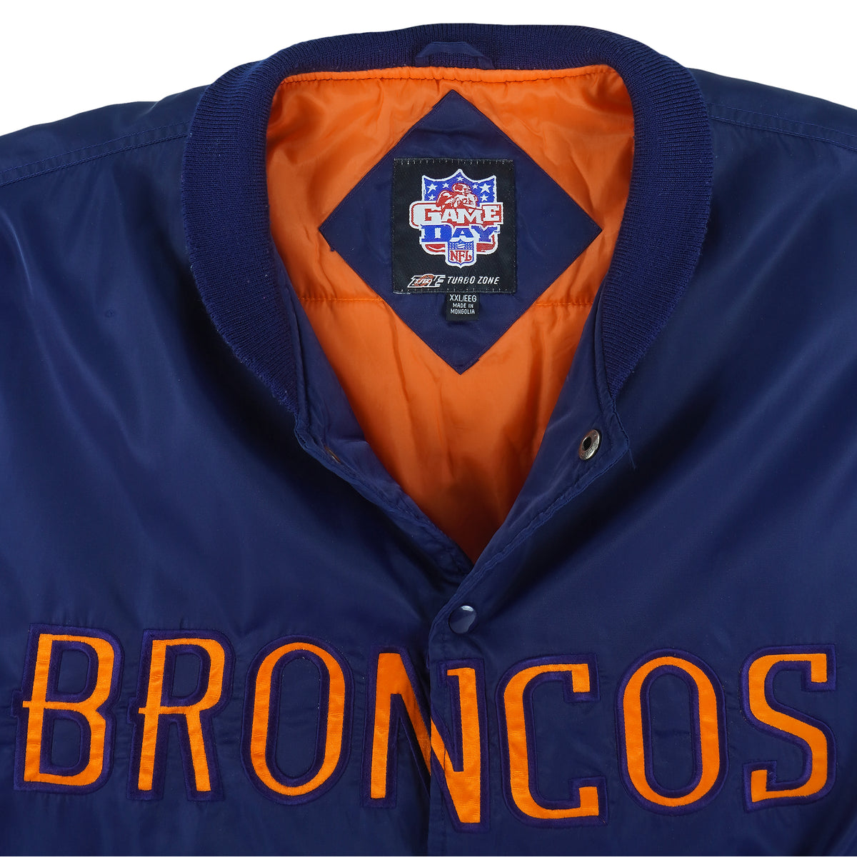 NFL (Game Day) - Denver Broncos Button-Up Satin Jacket 1990s XX-Large Vintage Retro Football
