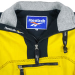 Reebok - Yellow 1/4 Zip Hooded Jacket 1990s X-Large Vintage Retro