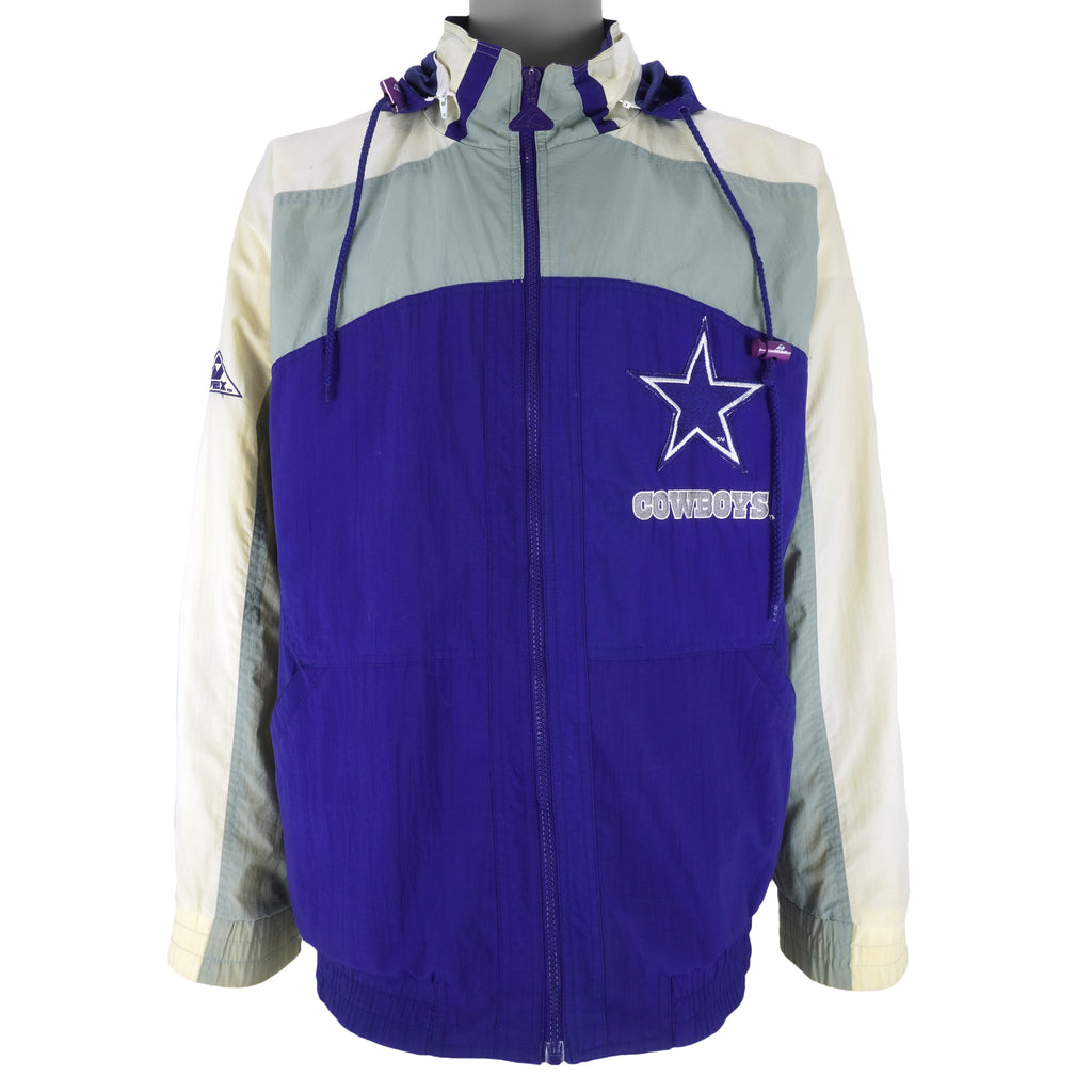 NFL (Apex One) - Dallas Cowboys Hooded Jacket 1990s Large Vintage Retro Football