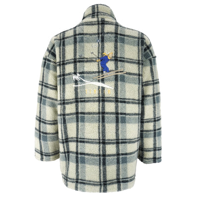 Vintage (Studio Adventures) - Tin Tin Plaid Embroidered Fleece Jacket 1990s Medium