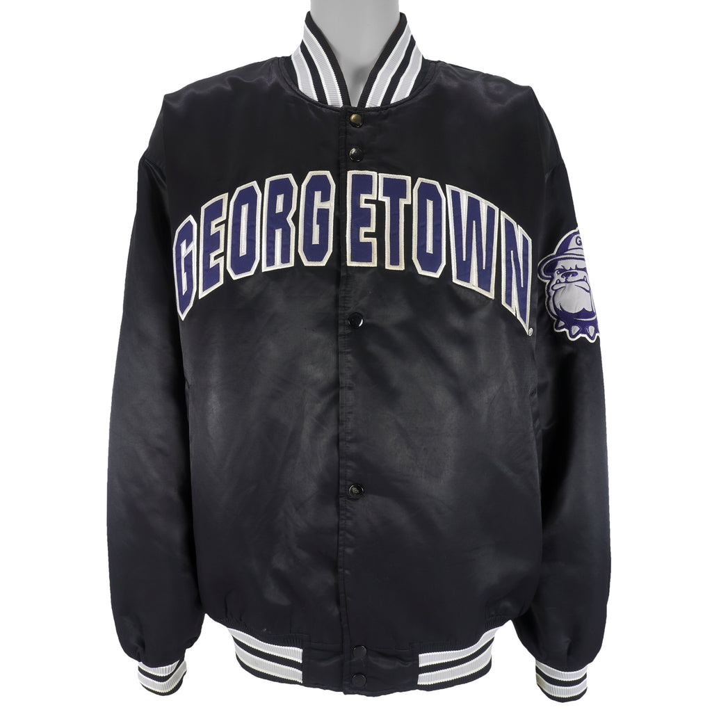 NCAA (Colosseum) - Georgetown Hoyas Spell-Out Satin Jacket 1990s XX-Large Vintage Retro Football College