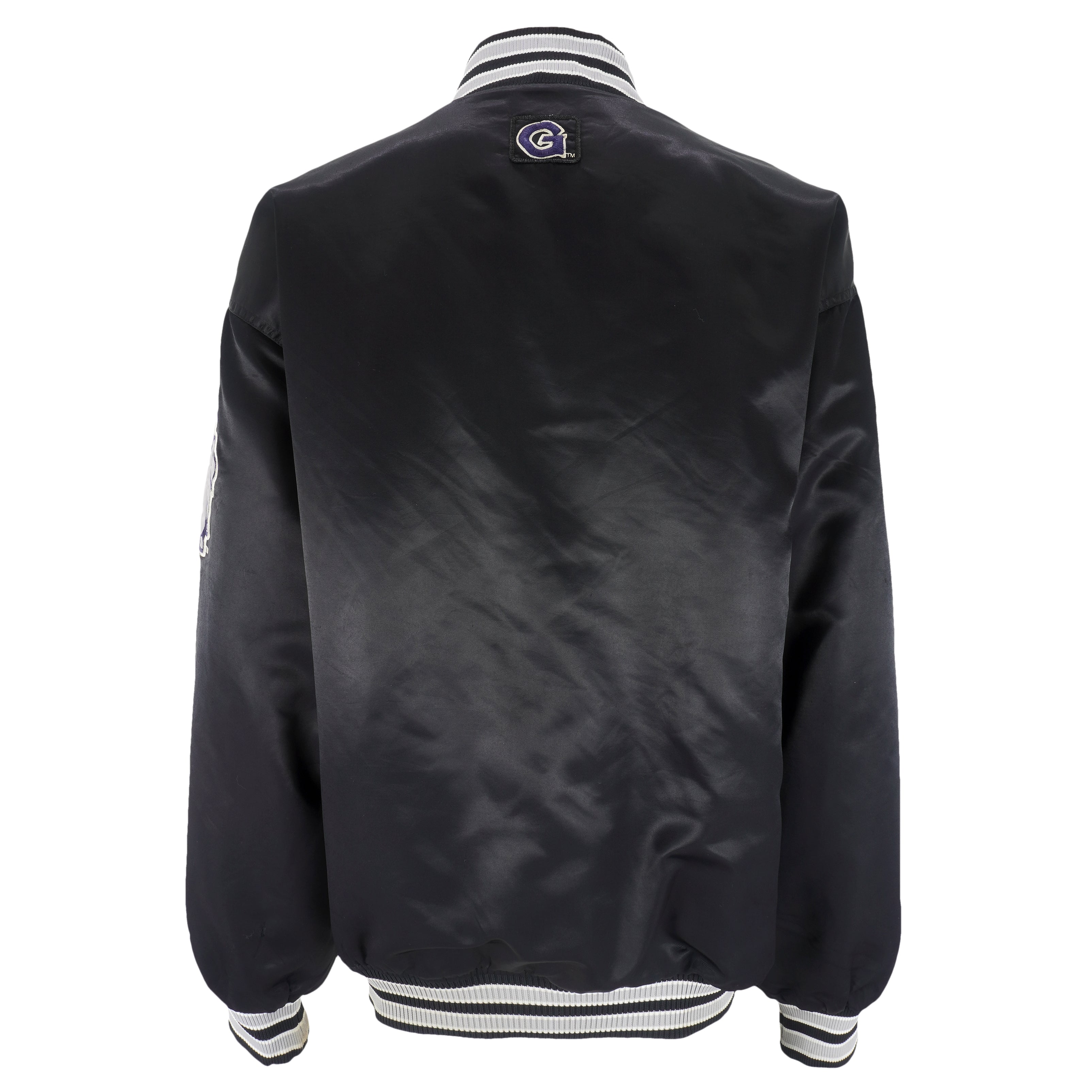 NCAA (Colosseum) - Georgetown Hoyas Spell-Out Satin Jacket 1990s XX-Large Vintage Retro Football College