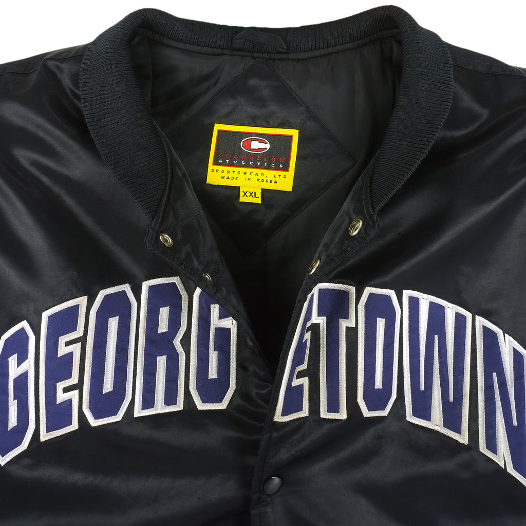 NCAA (Colosseum) - Georgetown Hoyas Spell-Out Satin Jacket 1990s XX-Large Vintage Retro Football College