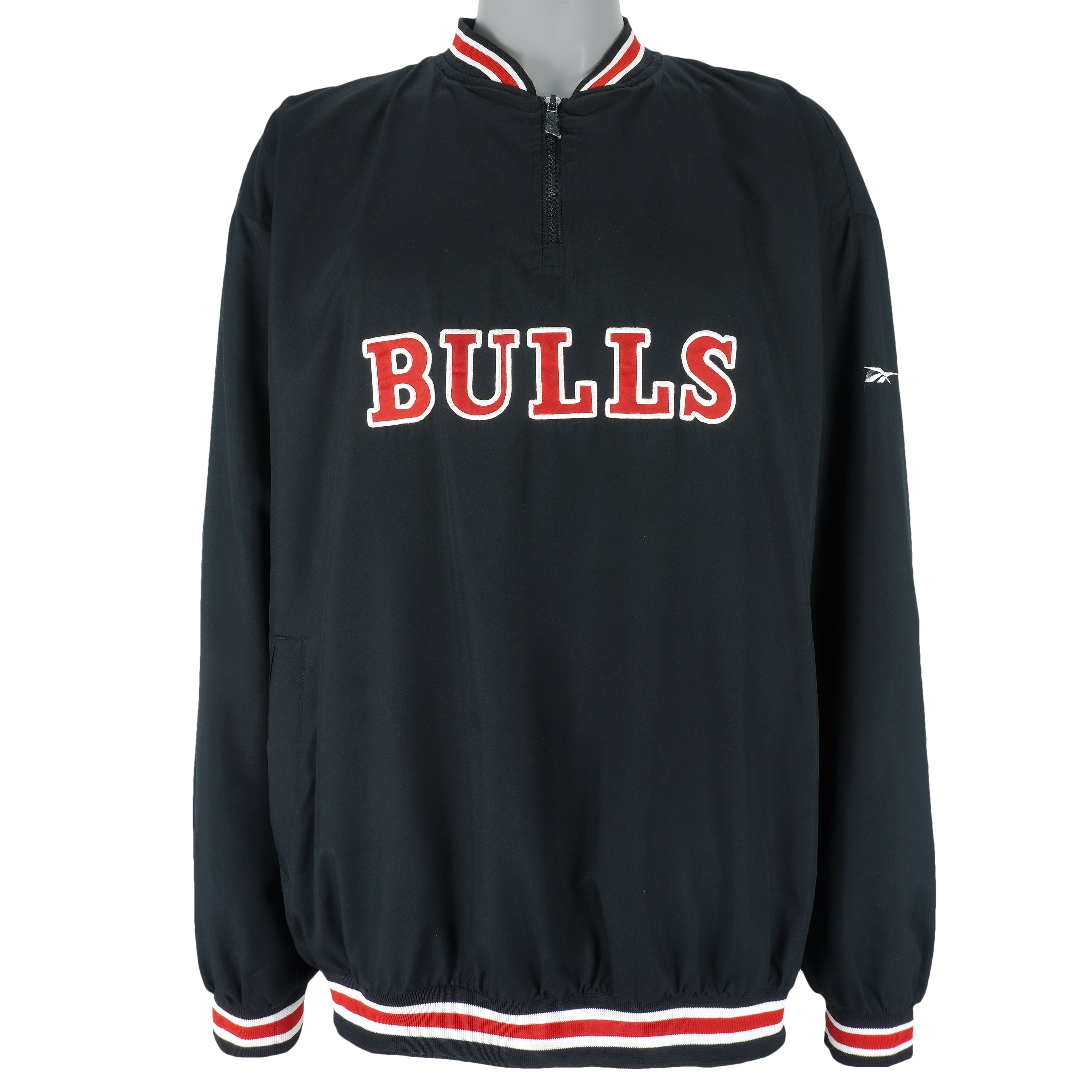 Reebok - Chicago Bulls 1/4 Zip Windbreaker 1990s X-Large Vintage Retro Basketball