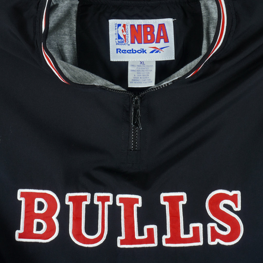 Reebok - Chicago Bulls 1/4 Zip Windbreaker 1990s X-Large Vintage Retro Basketball