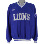 Reebok - Blue Detroit Lions Pullover Windbreaker 1990s Large Vintage Retro Football