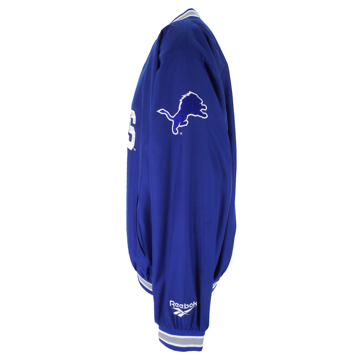 Reebok - Blue Detroit Lions Pullover Windbreaker 1990s Large Vintage Retro Football