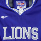 Reebok - Blue Detroit Lions Pullover Windbreaker 1990s Large Vintage Retro Football