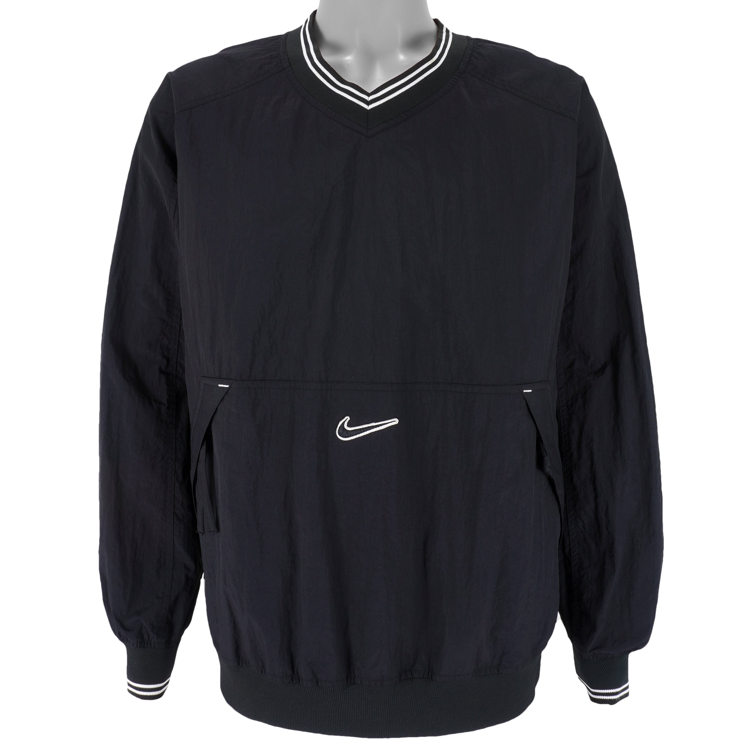 Nike - Black Pullover Windbreaker 1990s Large Vintage Retro