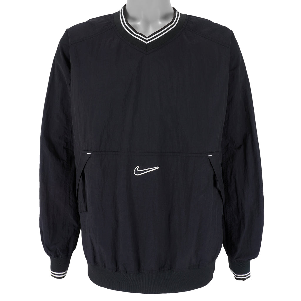 Nike - Black Pullover Windbreaker 1990s Large Vintage Retro
