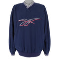 Reebok - Navy Blue Pullover Windbreaker 1990s X-Large Vintage Retro