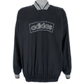 Adidas - Black Pullover Windbreaker 1990s Large Vintage Retro