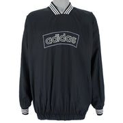 Adidas - Black Pullover Windbreaker 1990s Large Vintage Retro