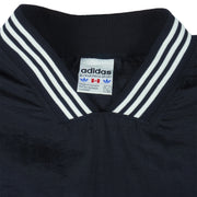 Adidas - Black Pullover Windbreaker 1990s Large Vintage Retro