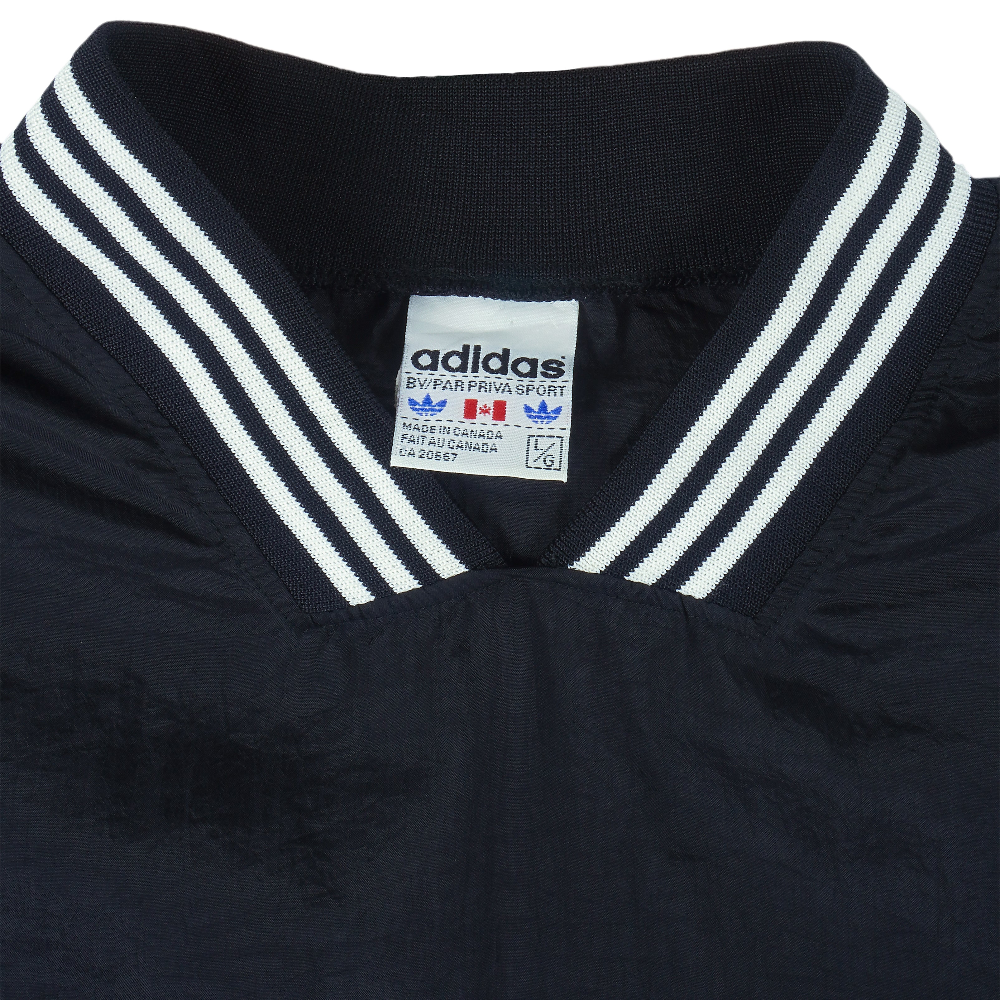 Adidas - Black Pullover Windbreaker 1990s Large Vintage Retro