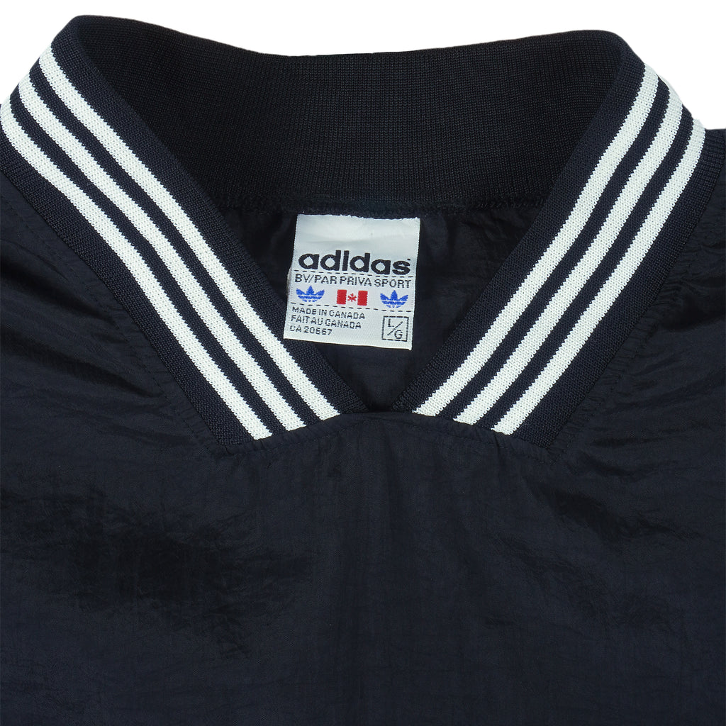 Adidas - Black Pullover Windbreaker 1990s Large Vintage Retro