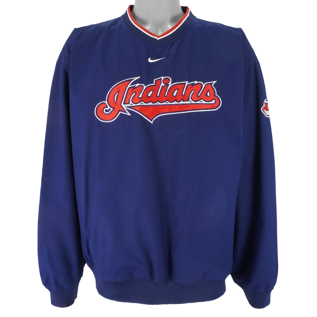 Nike - Cleveland Indians Big Spell-Out Windbreaker 1990s Large Vintage Retro Baseball