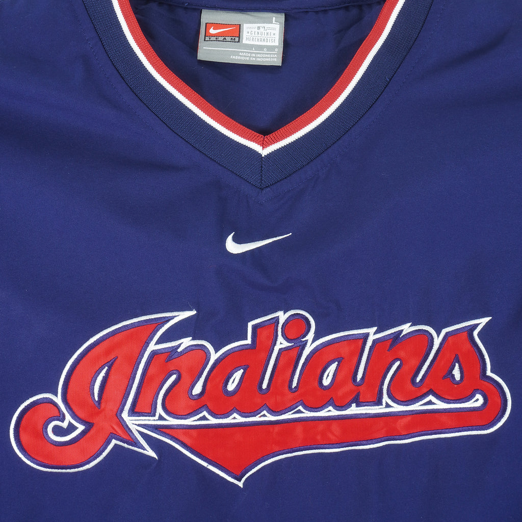 Nike - Cleveland Indians Big Spell-Out Windbreaker 1990s Large Vintage Retro Baseball