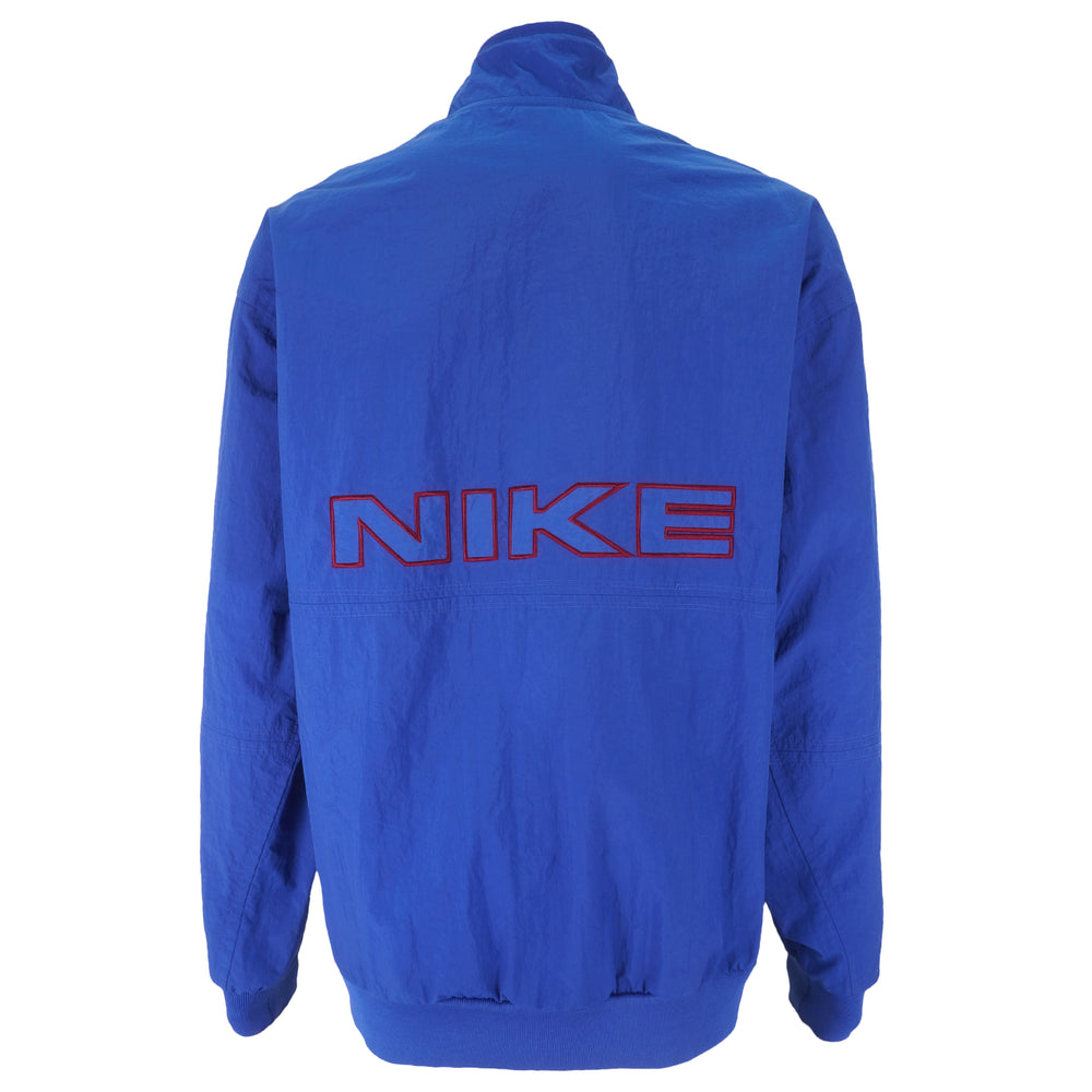 Nike  - Blue 1/4 Zip Big Logo Windbreaker 1990s X-Large Vintage Retro