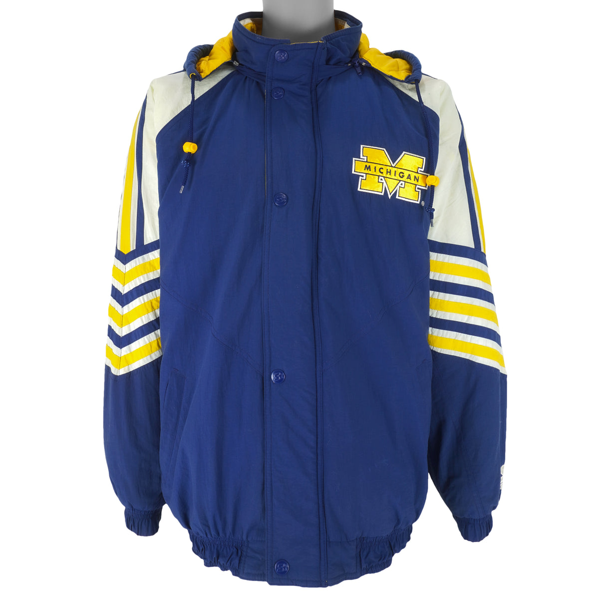 Starter - Michigan Wolverines Hooded Jacket 1990s Large Vintage Retro Football