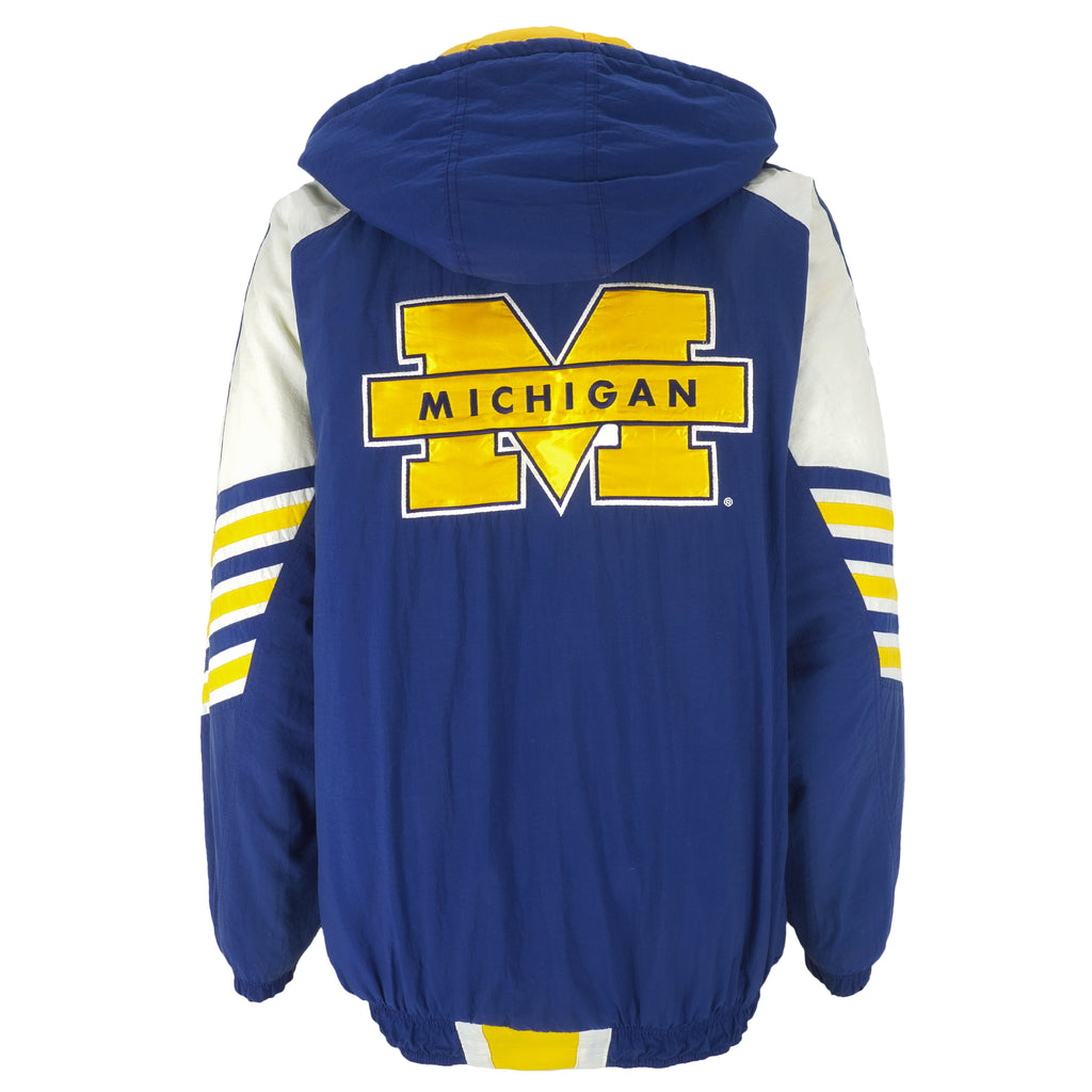 Starter - Michigan Wolverines Hooded Jacket 1990s Large Vintage Retro Football