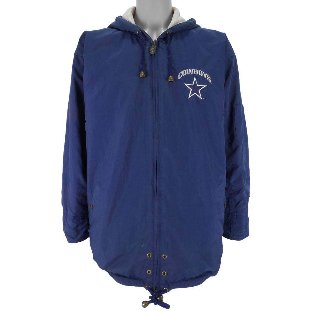 NFL (Lee) - Dallas Cowboys Hooded Reversible Jacket 1996 Large Vintage Retro Football