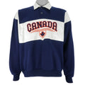 Vintage - Canada 1/4 Button Embroidered Sweatshirt 1990s Large Vintage Retro