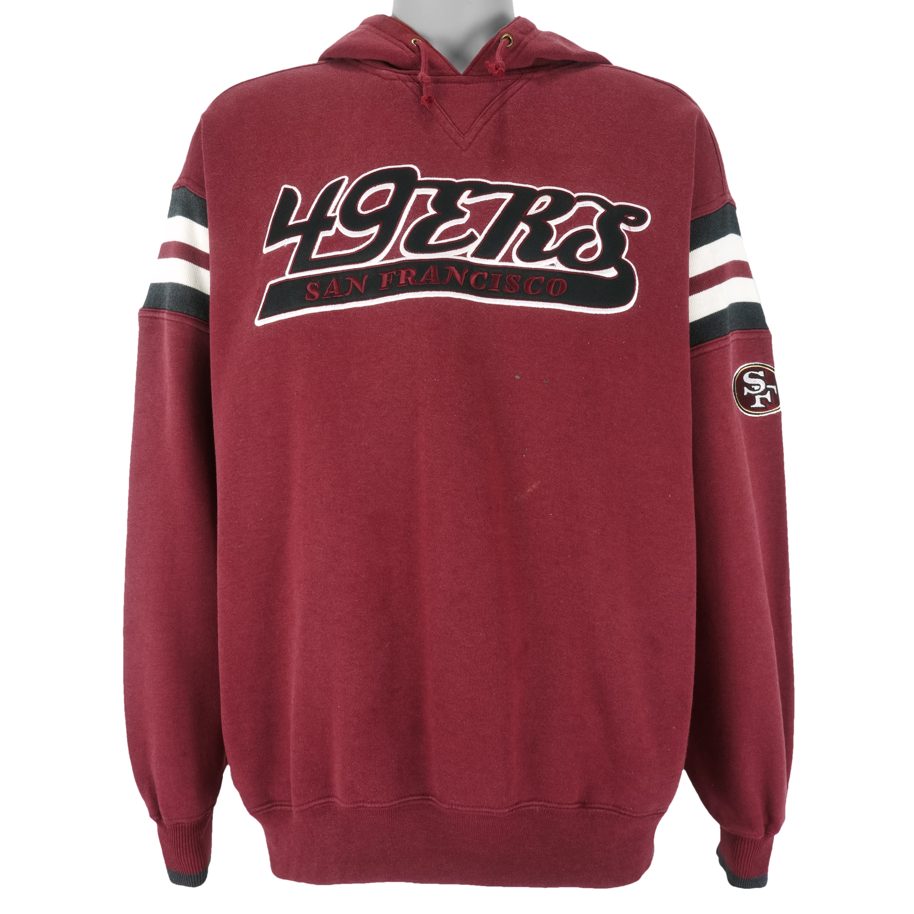 NFL (Lee) - San Francisco 49ers Embroidered Hooded Sweatshirt 1990s Large Vintage Retro Football