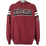 NFL (Lee) - San Francisco 49ers Embroidered Hooded Sweatshirt 1990s Large Vintage Retro Football