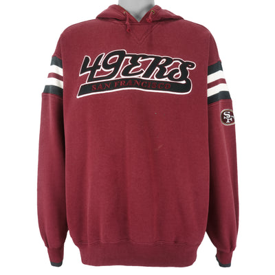 NFL (Lee) - San Francisco 49ers Embroidered Hooded Sweatshirt 1990s Large