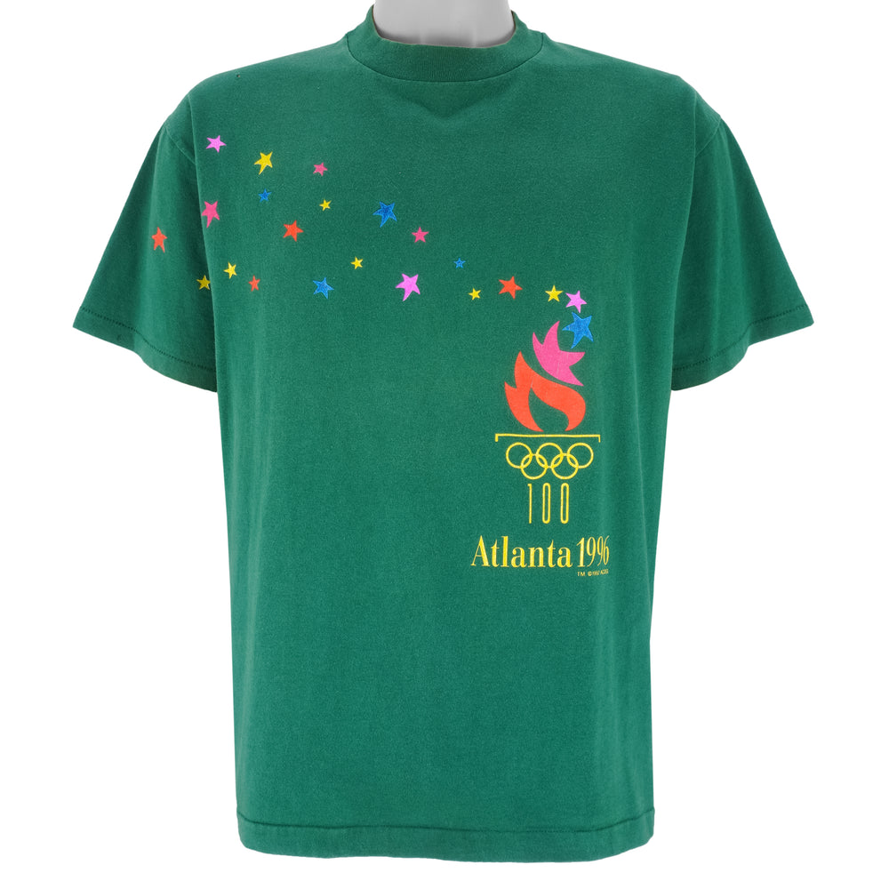 Champion - Green Atlanta Olympic Single Stitch T-Shirt 1992 Large Vintage Retro
