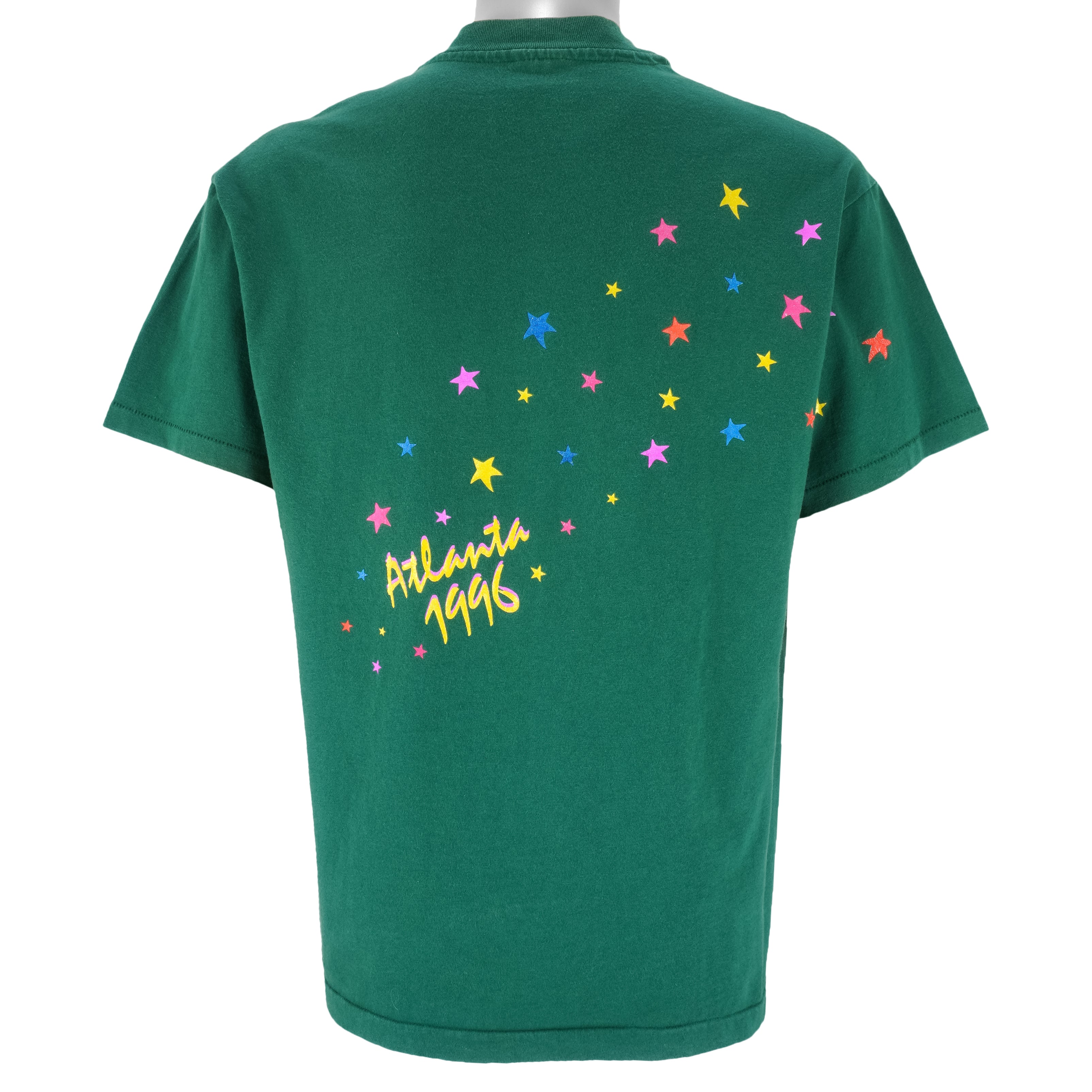 Champion - Green Atlanta Olympic Single Stitch T-Shirt 1992 Large Vintage Retro