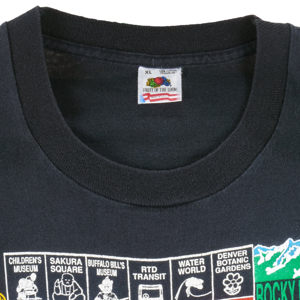 Vintage - Rocky Mountains Denver Single Stitch T-Shirt 1990 X-Large Vintage Retro