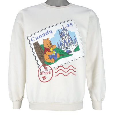 Disney - Winnie The Pooh Canada Stamp Crew Neck Sweatshirt 1990s Large