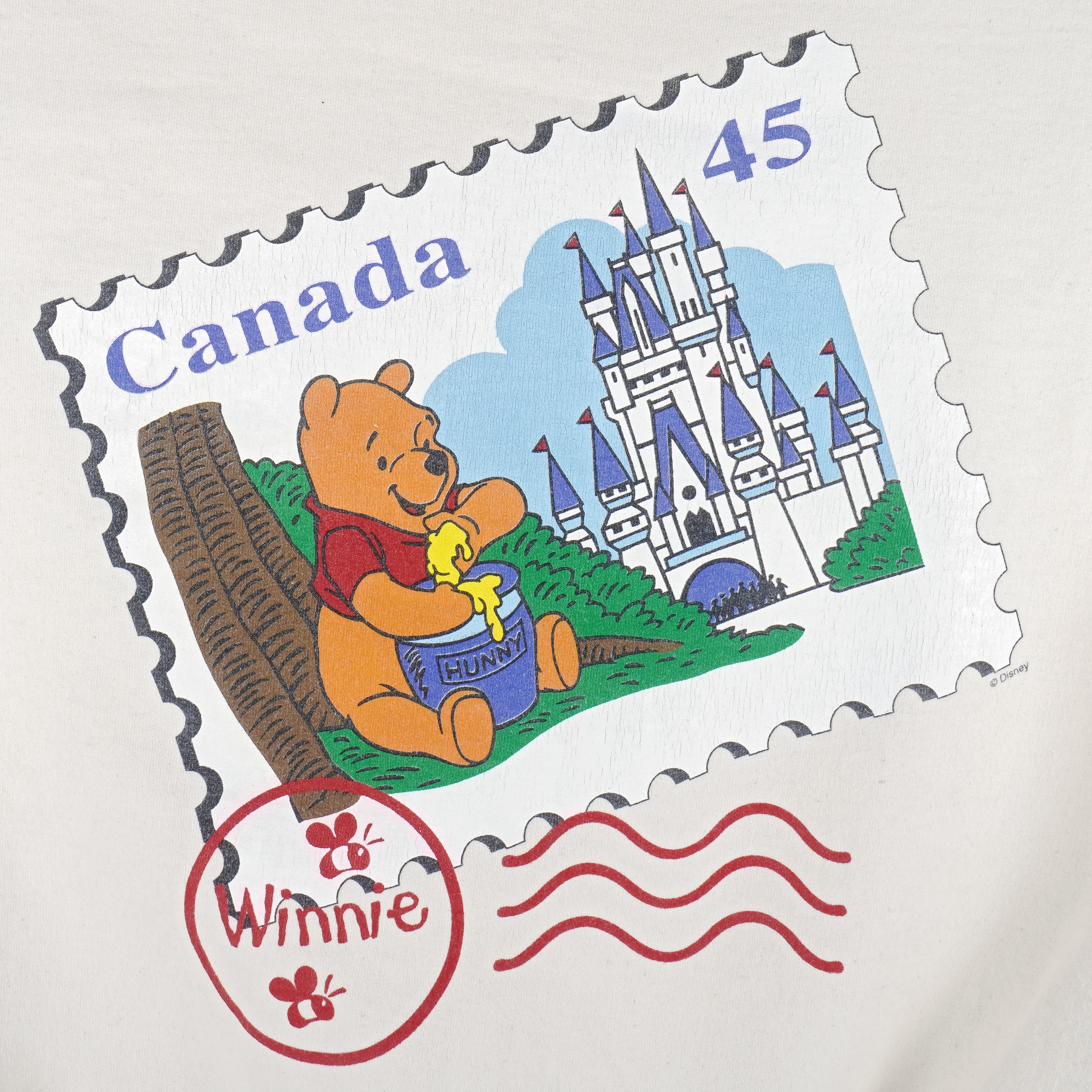 Disney - Canada Winnie The Pooh Crew Neck Sweatshirt 1990s Large Vintage Retro
