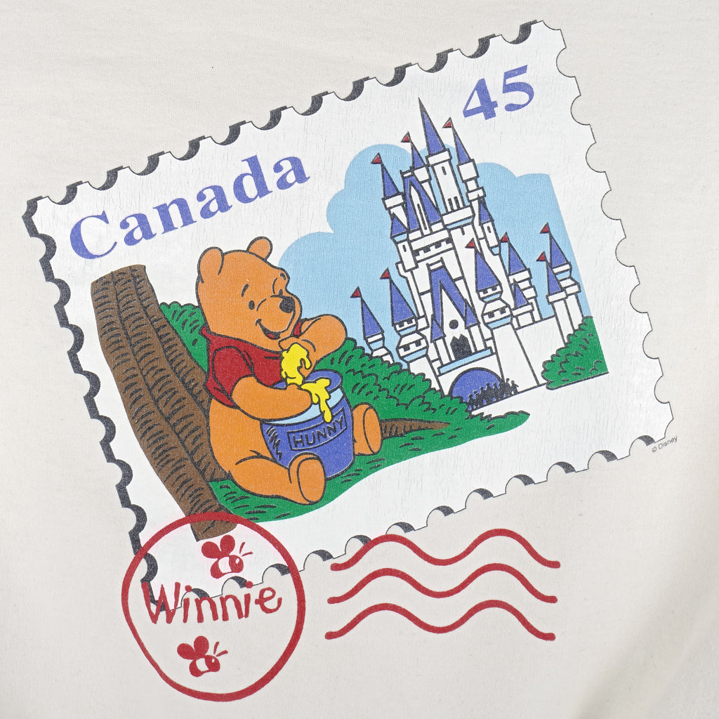 Disney - Canada Winnie The Pooh Crew Neck Sweatshirt 1990s Large Vintage Retro