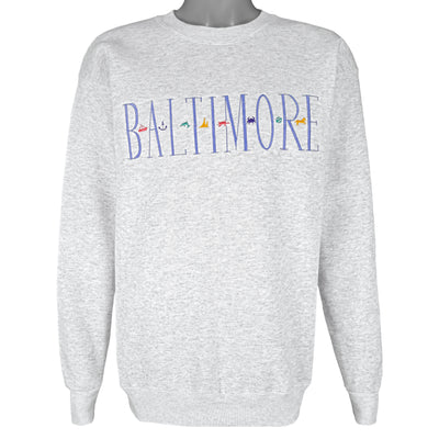 Vintage (Lee) - Baltimore City Embroidered Crew Neck Sweatshirt 1990s Large