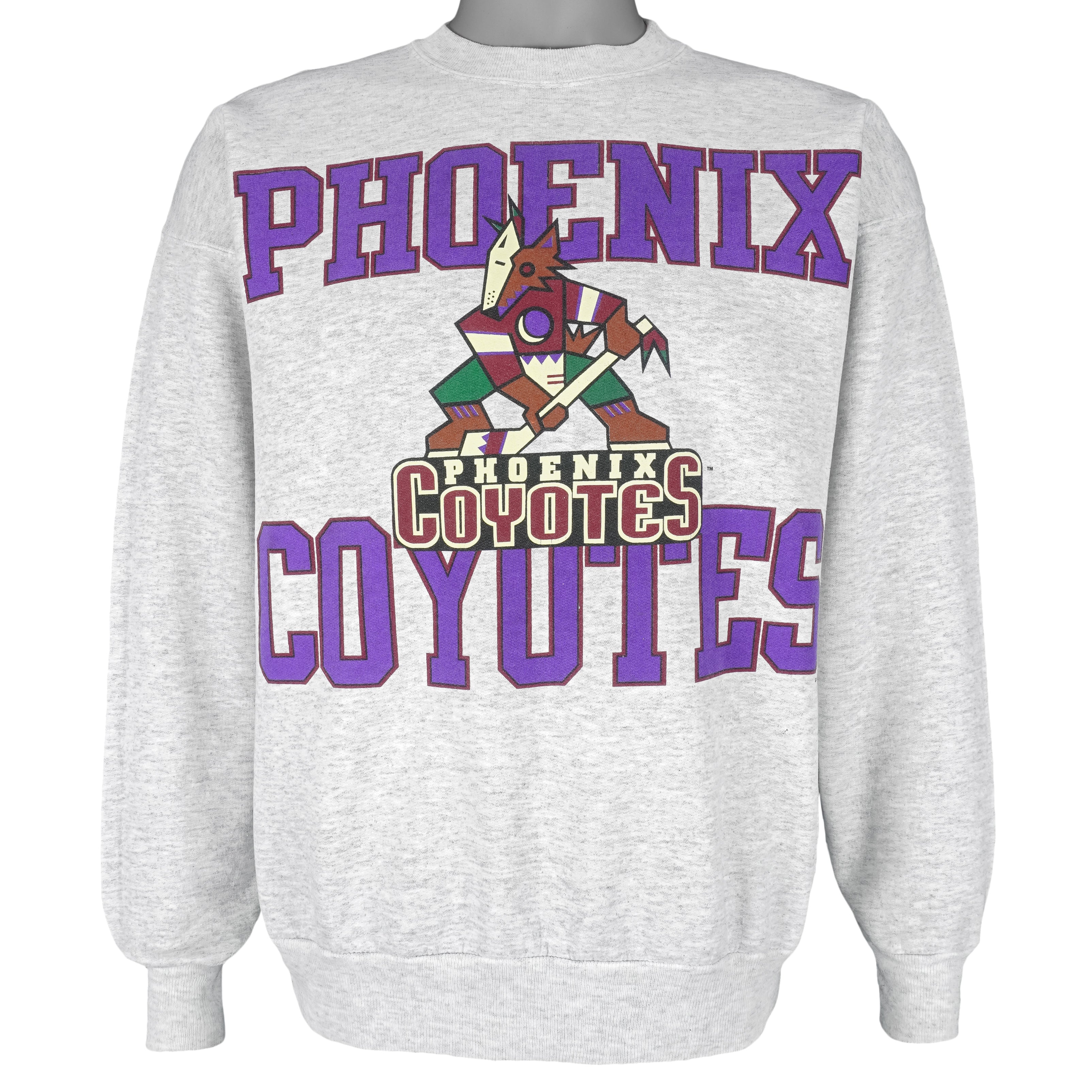 NHL (Hanes) - Phoenix Coyotes Crew Neck Sweatshirt 1990s Large Vintage Retro Hockey