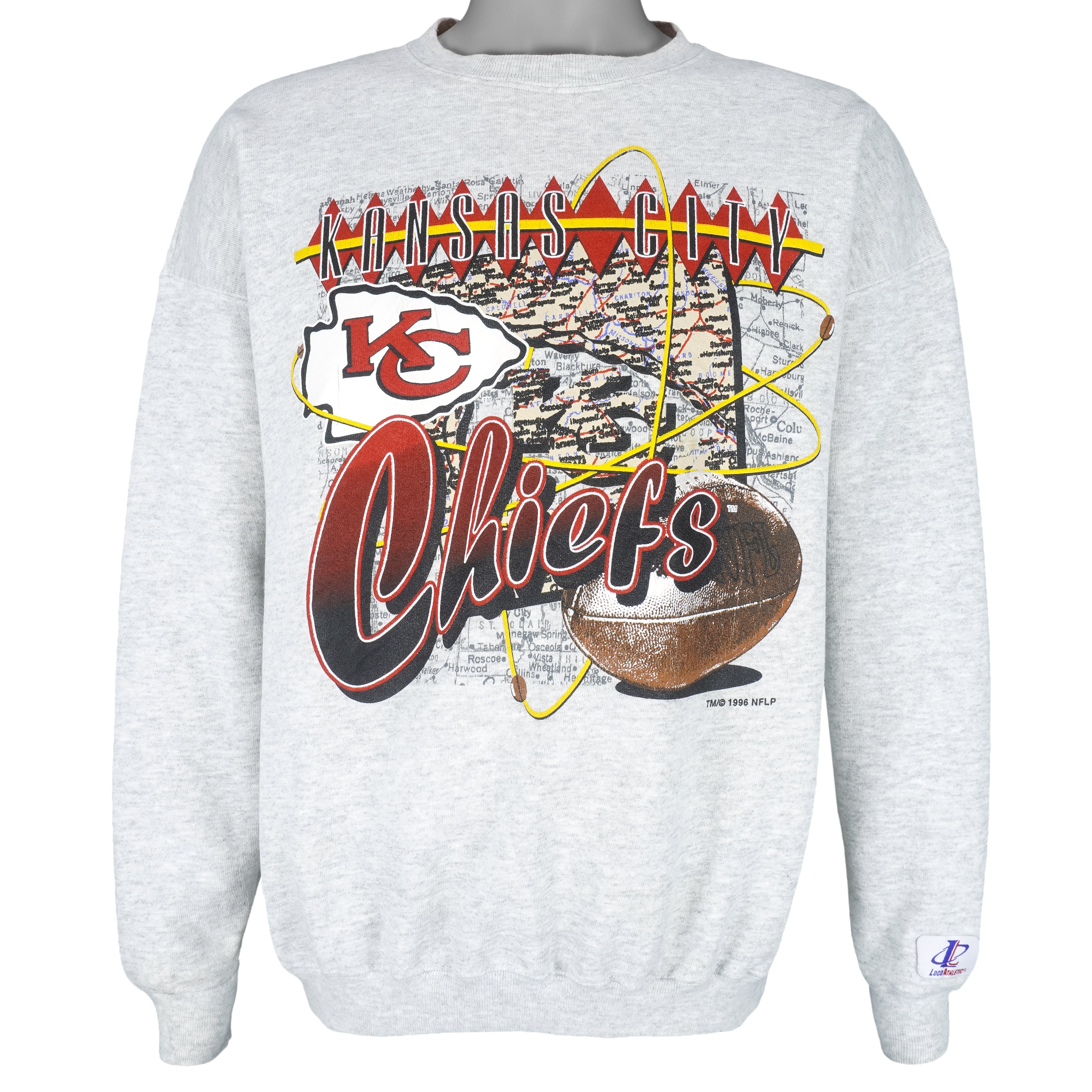 NFL (Logo Athletic) - Kansas City Chiefs Crew Neck Sweatshirt 1996 Large Vintage Retro Football