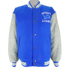 NFL (Logo 7) - Detroit Lions Varsity Jacket 1990s Large Vintage Retro Football